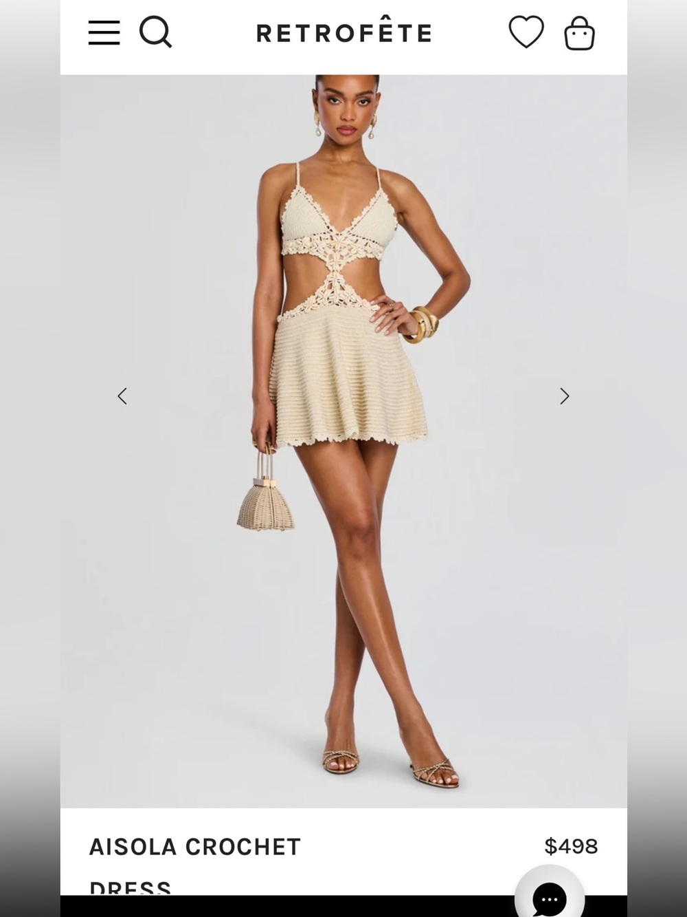 AISOLA CROCHET DRESS-Retrofête (X-Small) - Worn Once